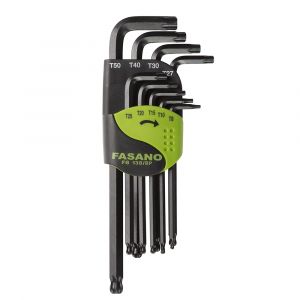 Set of offset key wrenches with Torx head - ball type