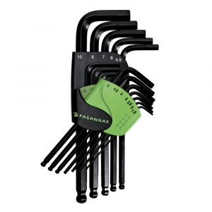 Offset hexagon key wrenches' set, ball type