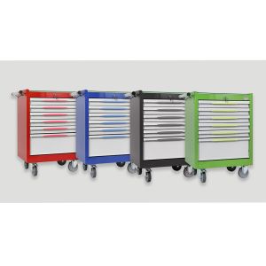 Tool trolley mod. FG 102 with 6 drawers with assortment of 195 tools in rubber modules